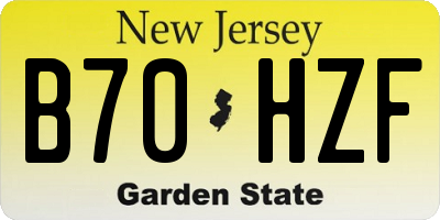 NJ license plate B70HZF