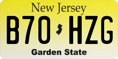 NJ license plate B70HZG