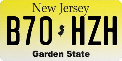 NJ license plate B70HZH