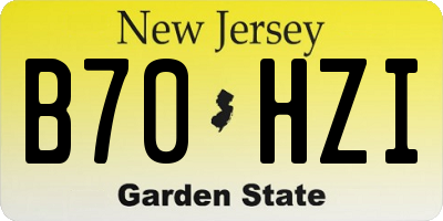 NJ license plate B70HZI