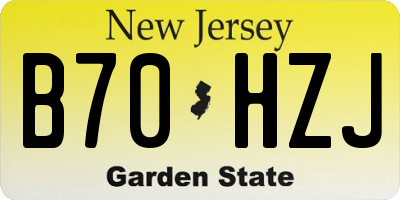 NJ license plate B70HZJ