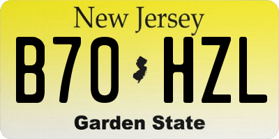 NJ license plate B70HZL