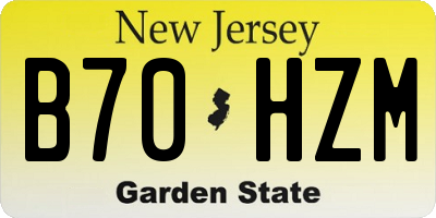 NJ license plate B70HZM