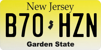 NJ license plate B70HZN