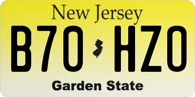 NJ license plate B70HZO