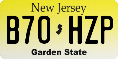 NJ license plate B70HZP
