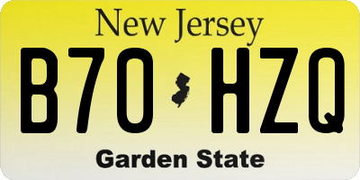 NJ license plate B70HZQ
