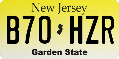 NJ license plate B70HZR
