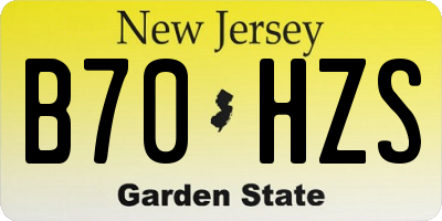 NJ license plate B70HZS