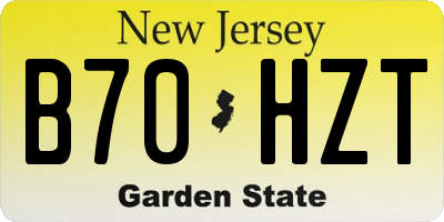 NJ license plate B70HZT