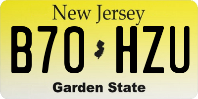 NJ license plate B70HZU