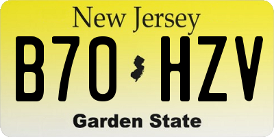 NJ license plate B70HZV