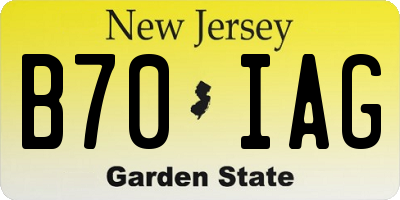 NJ license plate B70IAG