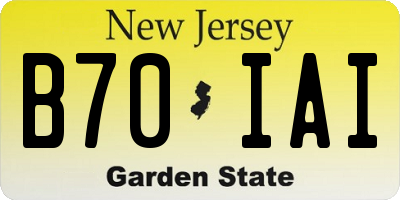 NJ license plate B70IAI