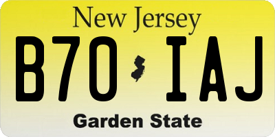 NJ license plate B70IAJ