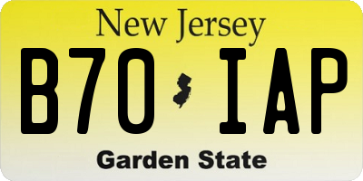 NJ license plate B70IAP