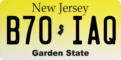 NJ license plate B70IAQ