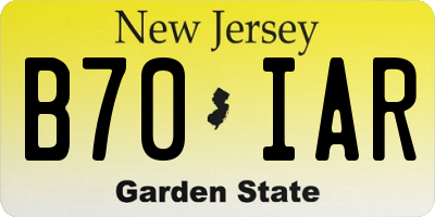 NJ license plate B70IAR