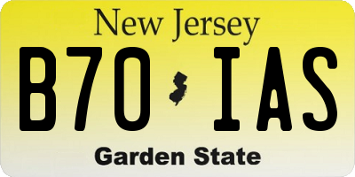 NJ license plate B70IAS
