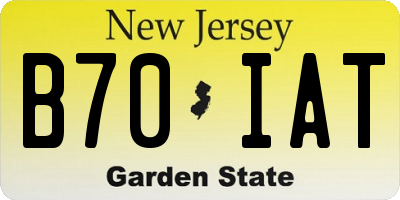 NJ license plate B70IAT