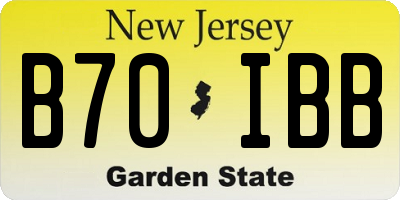 NJ license plate B70IBB