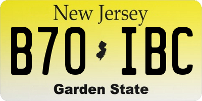 NJ license plate B70IBC