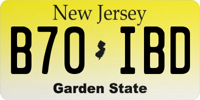 NJ license plate B70IBD