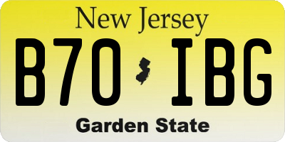 NJ license plate B70IBG