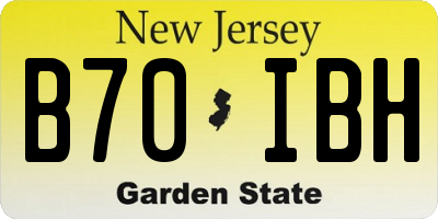 NJ license plate B70IBH