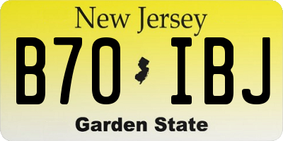 NJ license plate B70IBJ