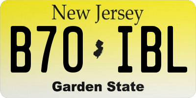 NJ license plate B70IBL