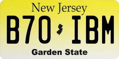 NJ license plate B70IBM