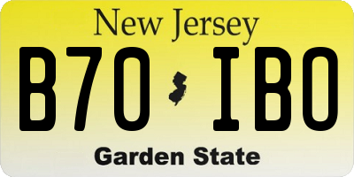 NJ license plate B70IBO