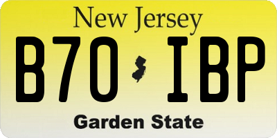 NJ license plate B70IBP
