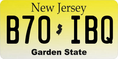 NJ license plate B70IBQ