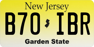 NJ license plate B70IBR