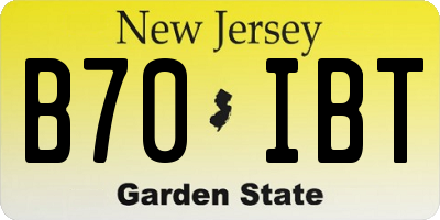 NJ license plate B70IBT