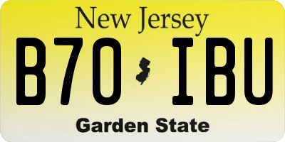 NJ license plate B70IBU