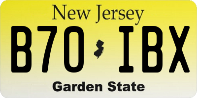 NJ license plate B70IBX