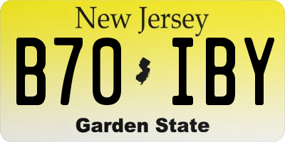 NJ license plate B70IBY