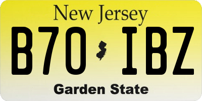 NJ license plate B70IBZ