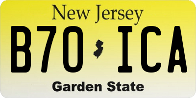 NJ license plate B70ICA