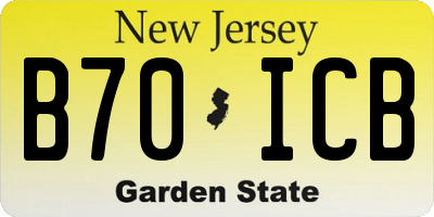 NJ license plate B70ICB