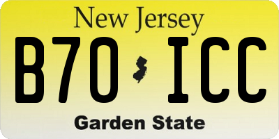 NJ license plate B70ICC