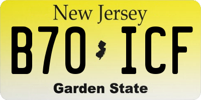NJ license plate B70ICF