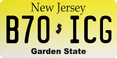 NJ license plate B70ICG