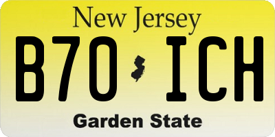 NJ license plate B70ICH