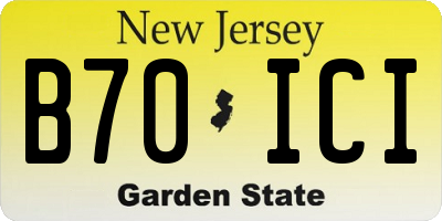 NJ license plate B70ICI