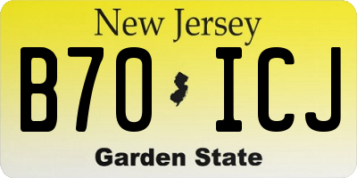 NJ license plate B70ICJ