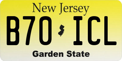 NJ license plate B70ICL